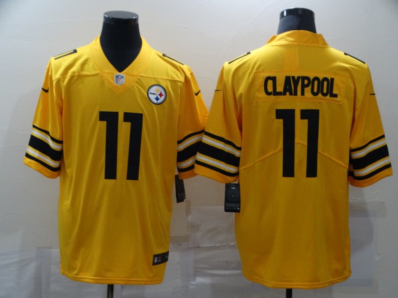 Men's Pittsburgh Steelers #11 Chase Claypool Gold NFL Inverted Legend stitched Jersey